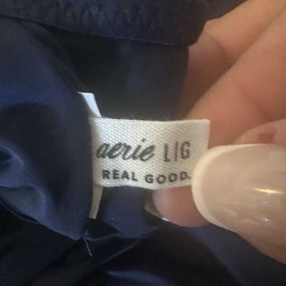 Aerie Bralette Bra Crop Top Blue Lace Size Large Adjustable Straps Bra Top - Picture 5 of 5